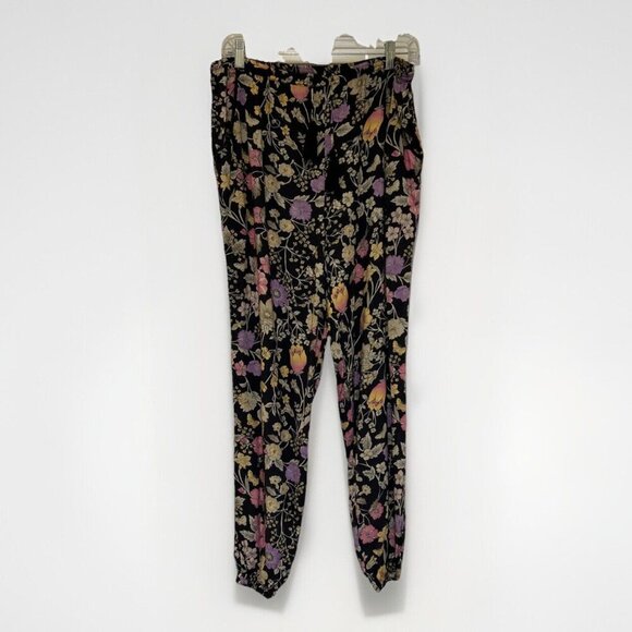 Spell & The Gypsy Womens Pants Joggers XS Sayulita Black Floral Drawstring